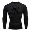 Compression Shirt Men's T-Shirt Long Sleeve Black Top Fitness Sunscreen Second Skin Quick Dry Breathable Casual long T-Shirt 4XL 240115