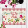 Table Mats Easter Placemats Flower Cartoon Dining Mat Day Decoration Linen Place Waterproof Party Carpet Kitchen Decor