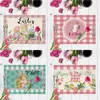 Placemats Pasen Placemats Bloem Cartoon Eetmat Dagdecoratie Linnen Plaats Waterdicht Feesttapijt Keuken Decor