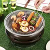 Tragbarer Grillofen für den Außenbereich, Carbon-Grill, kommerzieller koreanischer runder Holzkohlegrill aus Edelstahl, 240116