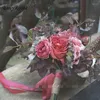 Bröllopsblommor vissnade lila vintage brudbuketter simulering fallpografi rekvisita brudhållning av höstdekoration