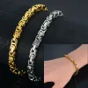 Newest 14k Yellow Gold Bracelet Men Women Wristband 4mm Golden Color Male Hand Chain Link Bracelet Hip Hop Jewelry