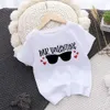 T-shirts Mr Steal Your Heart Valentine Shirt Funny Valentine Kids Tshirt Cute Valentines ldrens T-Shirt Valentine Baby Outfit For Boys H240508