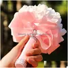 Hochzeit Blumen Schaum Rose Brautstrauß Dekoration Kristalle Künstliche Blume Brautjungfer Hand Halten Brosche Drop Lieferung Party Ev Dhy9X