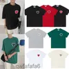 Couleurs pour hommes T-shirts pour hommes Designer haut manche courte AMIS BROIDED ROUGE COLOL COLLE BIG LOVE ROUND COUCHE FEMANS PARIS 55D2