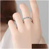 Band Rings Bamoer 925 Sterling Sier Love Heart Finger Ring Original smycken Present Stapble Bague Korean 1780 V2 Drop Leverans smycken DHLQG