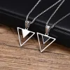 Mens Triangle Pendant Necklace For Boys, Waterproof 14K White Gold New Fashion Hollow Geometric Collar Manliga gåvor smycken