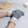 Women Wool Glove Sheepskin Bright Female Winter Warm Fashion Mans Windproof Antifreseze Five Finger Mittens Ny vattentät ridning Velvet Thermal 6 Färg