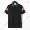 24SS Europe Mens Polos Summer Men Letter Print Polo Strip Stripe Clisling Lapel Patchwork Polo Man Designer Tops Tops Tee