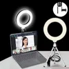 Selfie ışıkları korunabilir selfie ring ışık lambası youtube için klipli hafif zil ışığı canlı akış stüdyosu video LED Dimmable Photosyyl240116