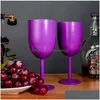 10Oz rode wijnglazen beker roestvrij staal met deksel op steel Tumbler Insated champagneglas bruiloft feest Favor2023 Drop Delivery Dh8Bo