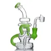 oil Burner Glass Bong purple Hookah Bubber Water Pipe ART WITH BANGER Concentrate Rigs Dabber 14mm banger 8inch height