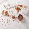 1set Happy Birthday Cake Toppers Banner Flag Baby Shower Birthday Party Cupcake Topper Baby Birthday Cake Decorations Supplies 240116