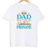 Familj matchande kläder födelsedag prins familj matng kläder mamma far barn t skjortor topps baby bodysuit pojkar födelsedagsfest look outfits t-shirts h240508