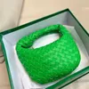 Botegs's Venets's New Shopping Mall Leisure UnderArm Bag Woven Cloud Bag Jodie Round UnderArm curved Mini Handbag Knot Crescent with Real Logo