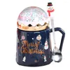 Mokken kerstmok geschenk set 16oz keramische koffiekopje winter sneeuwbollen feestelijk voor feestjes