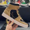 Zapatos de diseñador de lujo Chaussure Phillip zapatos altos con cordones para hombre con estampado de cabeza de calavera zapatos de tablero transpirables