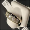 Bröllopsringar 14K Gold Diamond Ring för kvinnor att gå med i Party Gemstone de Wedding Diamante Engagement Jewelry Fashion 1356 Q2 Drop Deli DHG5Z