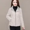 Damenjacken Winter Stehkragen Baumwolle Parkas Mode Reißverschluss Lose Große Größe Mamas Tragen Jacke Warme Kurze Outwear Weiblicher Mantel