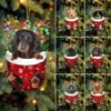 Nouvelles bannières banderoles confettis de noël mignon chiot chien coquille pendentifs suspendus arbre de noël goutte ornement joyeux Chriatma maison voiture décor bonne année 2024