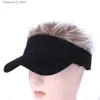 Ball Caps Golf Baseball Cap with Fake Flair Hair Cap Sun Visor Fun Toupee Hats Mens Womens Spiked Hairs Wig Hat Moto Gp Baseball Cap Q240116