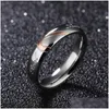 Pierścienie zespołu tytanowa stalowa pierścień biżuteria okrągła para pół serca listu Miłość Kobieta Man Wedding Walentynki Prezent 3 39SB K2 Drop dhveb