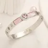 Designer V Logo Charm Bracelet 18K Plaqué Or En Acier Inoxydable Sans Fade Diamant Bracelet De Luxe Amour Cadeau Bijoux 2023 Mariage Voyage Designer Bangle En Gros