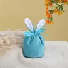 510Pcslot Easter Bunny Rabbit Bags Ears Velvet Bag Gift Box Sugar Wedding Candy Creative Cute Valentine Decor 240116