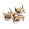 Décorations de jardin Crabe en laiton Petite statue Ornement Porte-stylo Miniature Figurine Bureau Decora Drop Livraison Dhtwp