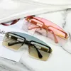 New Frameless One-piece Sunglasses Men's Fashion Big Frame Integrated Windscreen T-stage Catwalk Red