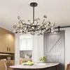 Chandeliers Nordic Firefly Ceiling Light Clear Gray Glass Chandelier For Living Room Bedroom Decoration Led Lighting Home Decor