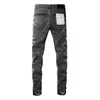 Men's Brand Denim Ripped Jeans Skinny Jeans Men's High Quality Fashion Men's Jeans Luxury Designer Jeans Worn Motorcycle Smoke Grey Jeans Z6