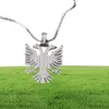 Albanien Eagle Pendant Necklace Iced Kosova Serbien Doubleheaded Eagle CZ PAVED uttalande Hiphop smycken män kvinnor etniska gåvor 2015305215