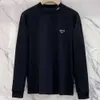 High End Men Designer Sweter męski damski metalowy metalowy trójkąt logo litera graficzna bluza moda swobodna luźna koszula