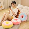 38/58 cm Donut oreiller en peluche comme un véritable anneau fantastique en forme de nourriture en peluche doux créatif coussin de siège tête oreiller décor de sol 240115