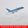 JASON TUTU 16cm Korean Air Airbus 380 Airplane Model Plane Model Aircraft Diecast Metal 1400 Scale Planes Drop 240115