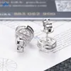 Hot Selling Classic White Gold 7X7mm Cushion Ice Crushed Moissanite Stud Earrings Jewelry Women