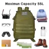 55L 3D Outdoor Sport Military Backpack Tactical Backpacks Climbing Backpack Camping Hiking Trekking Rucksack Travel Military Bag 240115