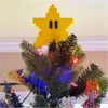 Nya banners streamers confetti roliga julgran toppers stjärna träd topper för jul sjöstjärna hänge xmas träd hem fest dekoration diy 3d pixel dekor