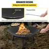 Vevor Fire Pit Bowl BBQ Stove 22 '' 28 '' 30 '' Stal węglowa / żeliwa do utrzymywania ciepłych patio na zewnątrz taras na podwórku grilla 240116