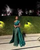 Robes de soirée sirène vert foncé élégantes pour fille noire une épaule paillettes robe de bal surjupe robes longues pour occasions spéciales