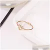 Band Rings Korean Fashion Heart Shape Open Wedding Ring Cross Hollow Out Knot Rings For Women Girl Bride Couples Valentines Gift 325 Dhxee