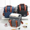 BAGNEER Picnic Cooler Bags Thermal Lunch Bag Food Insulated Case Portable Waterproof Office Lunchbag Shoulder Strap Cooling Box 240116