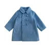 Veste d'hiver pour bébé fille, Cardigan d'extérieur pour enfants, longueur moyenne, manteau polyvalent en laine et coton, veste épaisse à Double boutonnage 240116