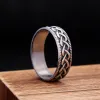 Vintage Viking Celtic Knot Ring For Men Women 14K White Gold Punk Fashion Nordic Amulet Rings Simple Jewelry