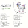 Nouvelles bannières banderoles confettis 1 pièce grand ballon en aluminium licorne debout pour enfant fille licorne décoration de fête d'anniversaire ballon animal éléphant faveur de fête prénatale