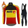 MapeiMens camisa da equipe de ciclismo jaqueta de inverno calças roupas de lã térmica bicicleta de estrada 240116