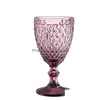 European Style Embossed Wine Glass Stained Beer Goblet Vintage Glasses Household Juice Drinking Cup Thickened Dhs Ship Drop Delivery Dhuid