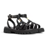2024 New sandal Designer Sliders Leather Platform sandals Casual Shoes Womens Mens Summer Beach gift brown black Flat Slipper beach Mule girl