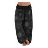 Women's Pants Sporty Loose Leg Trousers Women Harem Ethnic Print With Elastic Waist Fit Soft Casual Wide